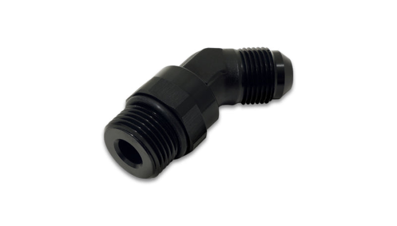 Vibrant -10AN Male to Male -8AN Straight Cut 45 Degree Adapter Fitting - Anodized Black - awdtuningtx