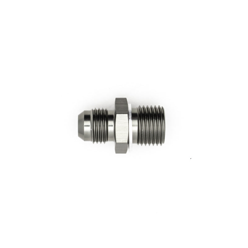 DeatschWerks 6AN Male Flare to M16 X 1.5 Male Metric Adapter (Incl Washer) - Anodized Matte Black - awdtuningtx