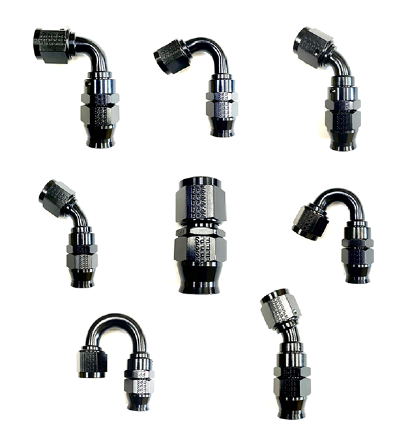 Fragola -6AN Real Street x 150 Degree Hose End Black For PTFE Hose - awdtuningtx