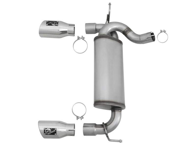 aFe Rebel Series 2.5in 409 SS Axle-Back Exhaust w/Polished Tips 07+ Jeep Wrangler (JK) V6 3.6L/3.8L - awdtuningtx