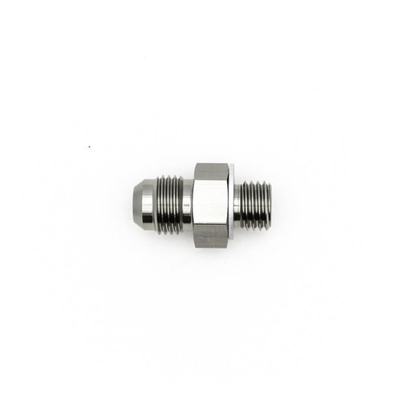 DeatschWerks 6AN Male Flare to M12 X 1.5 Male Metric Adapter (Incl Washer) - Anodized Matte Black - awdtuningtx