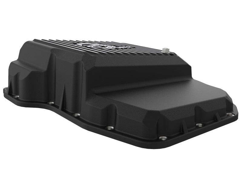 aFe Transmission Pan (Black w/ Machined Fins) 13-19 Dodge Diesel Trucks L6-6.7L (td) - awdtuningtx