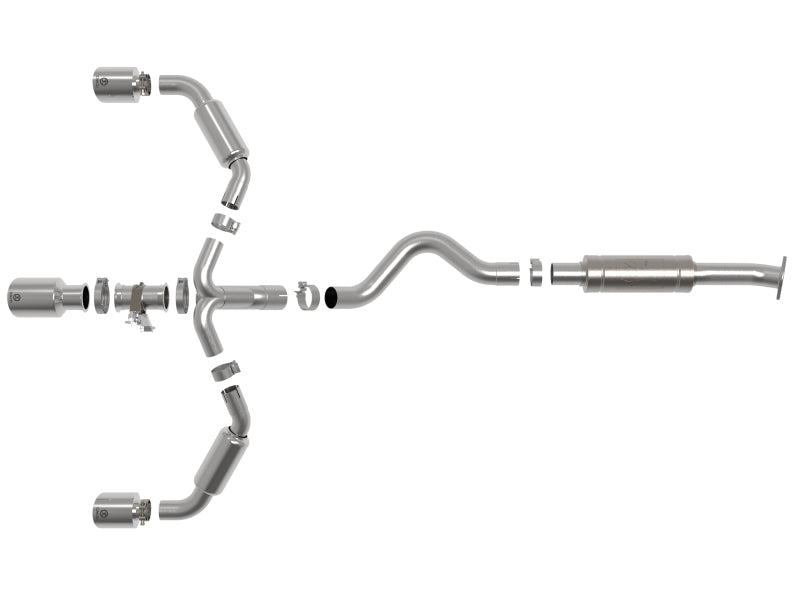 aFe 23-24 Toyota GR Corolla L3 1.6L (t) Gemini XV 3in to 2-1/2in Cat Back Exhaust w/ Polished Tips - awdtuningtx