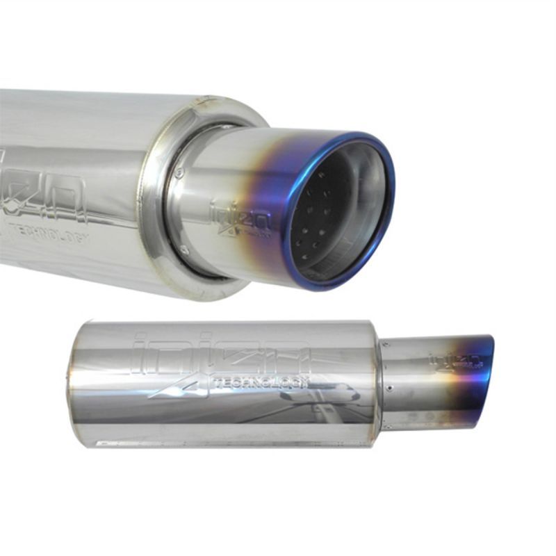 Injen 2 3/8 Universal Muffler w/Titanium burnt rolled Tip and stainless steel resonated inner wall - awdtuningtx