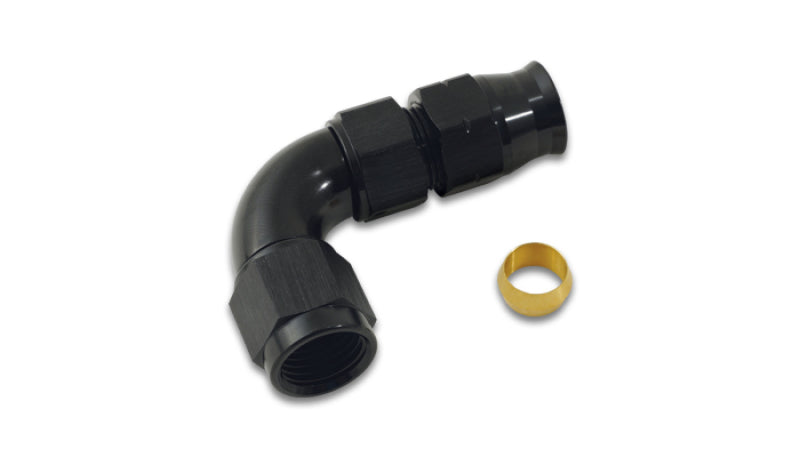 Vibrant 90 Deg 5/16in Tube to Female -6AN Adapter (w/ Olive Inserts) - awdtuningtx