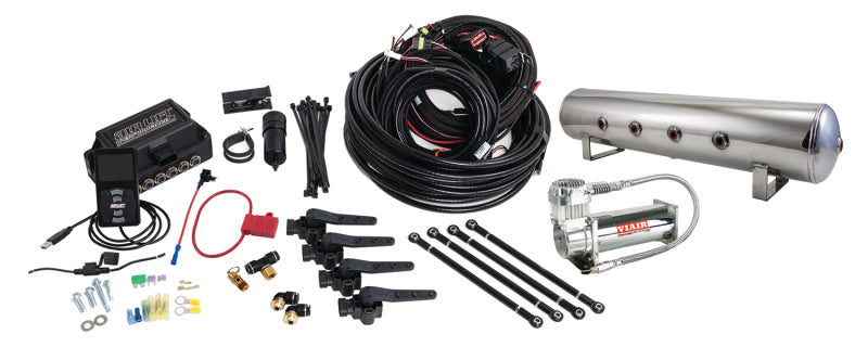Air Lift Performance 3H (1/4 Air Line 4 Gal 7-Port Polished Aluminum Tank VIAIR 444C Comp) - awdtuningtx