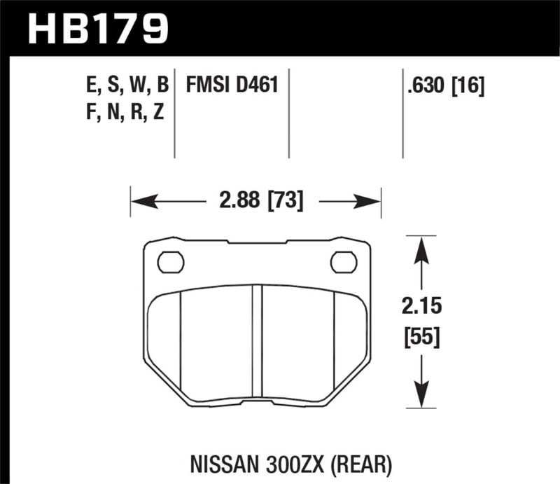 Hawk 89-93 Nissan 300ZX / 89-95 Skyline / 06-07 Subaru Impreza WRX Race HT-10 Rear Brake Pads - awdtuningtx
