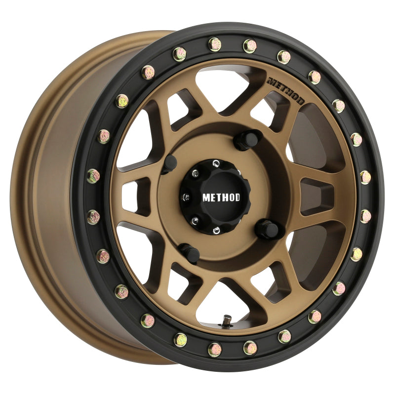 Method MR405 UTV Beadlock 15x7 5+2/38mm Offset 4x156 132mm CB Method Bronze Wheel - Matte Black Ring - awdtuningtx