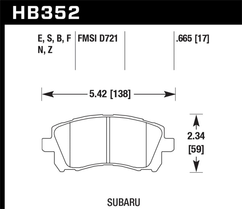 Hawk 02-03 WRX / 98-01 Impreza / 97-02 Legacy 2.5L / 98-02 Forester 2.5L D721 Performance Ceramic St - awdtuningtx