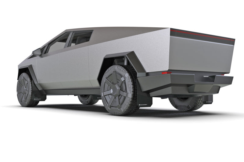 Rally Armor 2024 Tesla Cybertruck Black UR Mud Flap White Logo - awdtuningtx