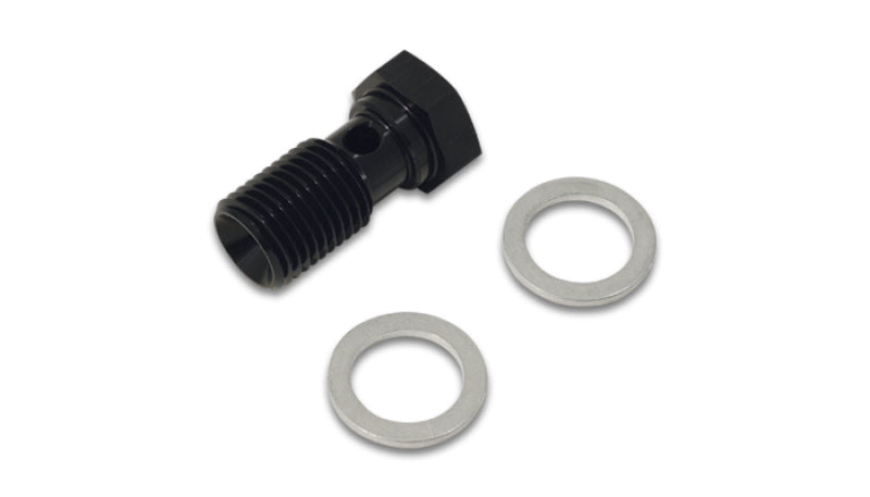 Vibrant Aluminum Banjo Bolt w/2 Washers M14x1.5, 22mm lg - Anodized Black - awdtuningtx