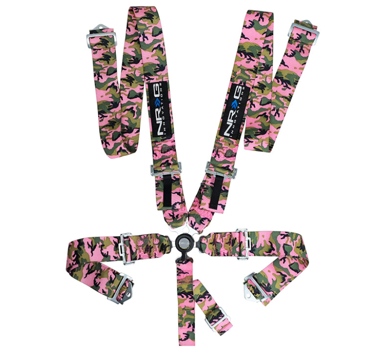 NRG SFI 16.1 5pt 3in. Seat Belt Harness/ Cam Lock - Pink Camo - awdtuningtx