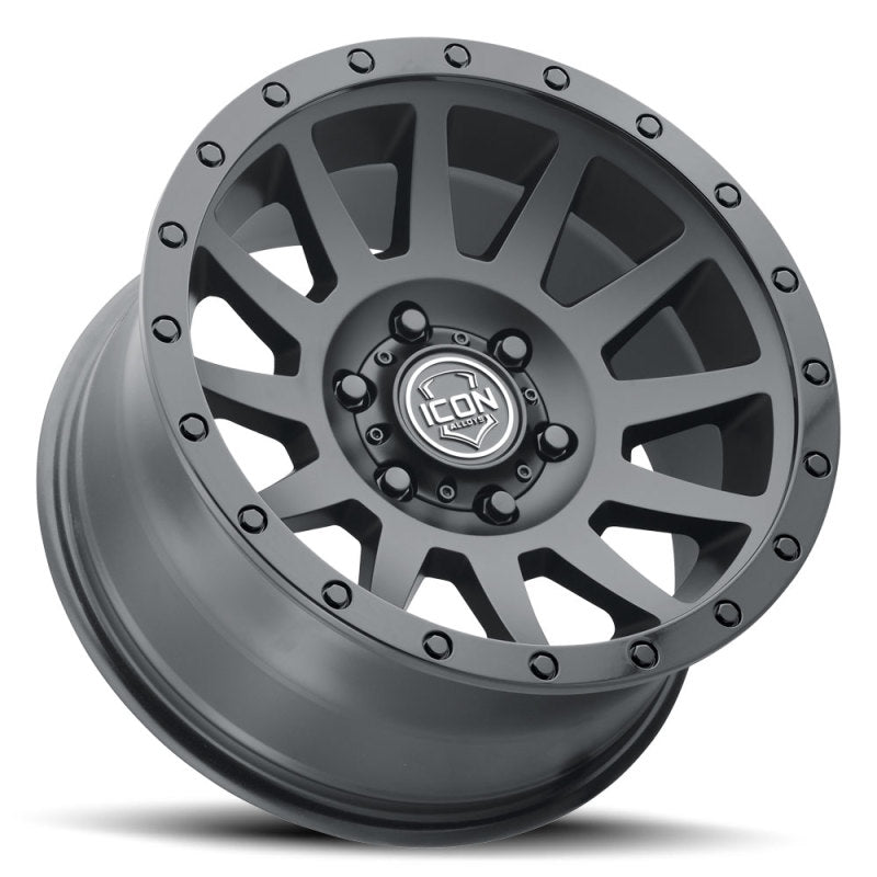 ICON Compression 18x9 5x150 25mm Offset 6in BS 110.1mm Bore Double Black Wheel - awdtuningtx