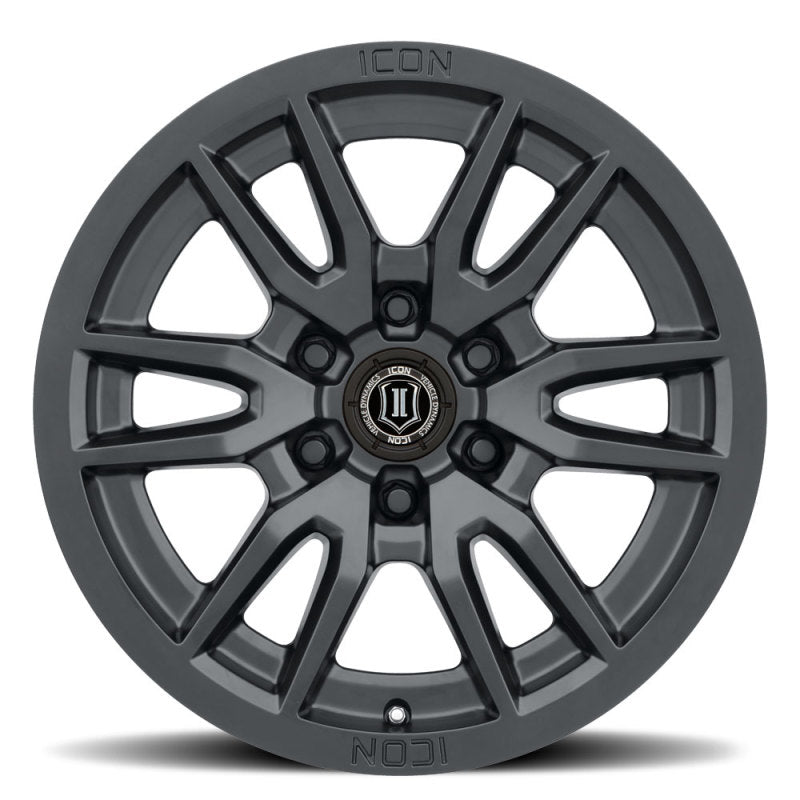 ICON Vector 6 17x8.5 6x5.5 25mm Offset 5.75in BS 95.1mm Bore Satin Black Wheel - awdtuningtx