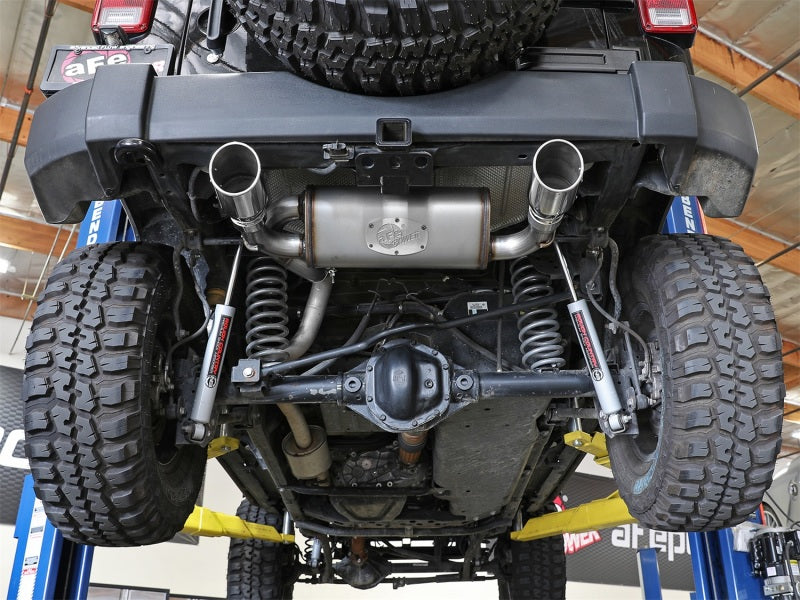aFe Rebel Series 2.5in 409 SS Axle-Back Exhaust w/Polished Tips 07+ Jeep Wrangler (JK) V6 3.6L/3.8L - awdtuningtx