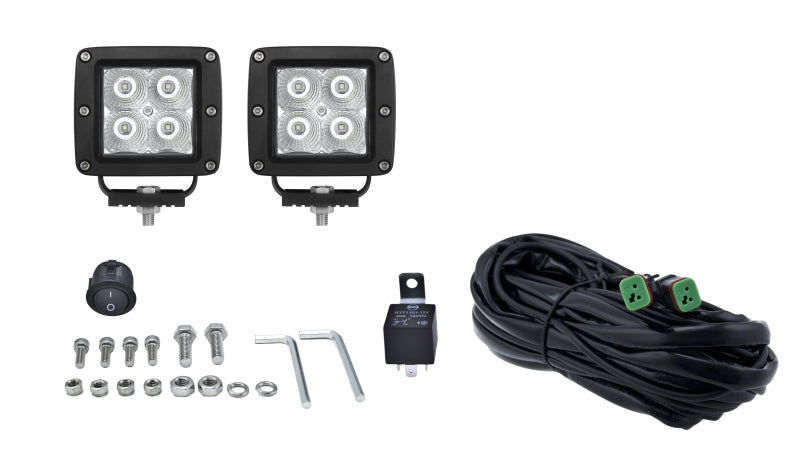 Hella HVF Cube 4 LED Off Road Kit - 3.1in 2X12W - awdtuningtx