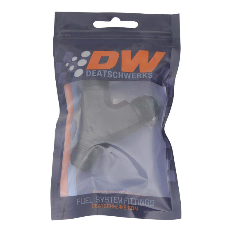DeatschWerks 8AN Male Flare to 8AN Male Flare to 8AN Male Flare Y Fitting - Anodized Matte Black - awdtuningtx