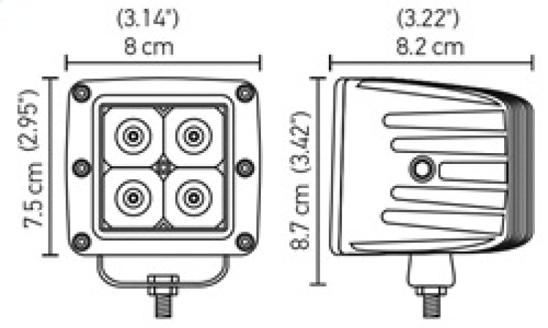 Hella HVF Cube 4 LED Off Road Kit - 3.1in 2X12W - awdtuningtx