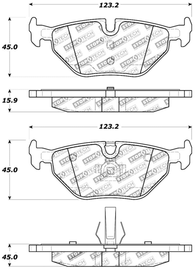 StopTech Performance 01-02 BMW Z3 / 03-09 Z4 / 10/90-07 3 Series / 99-09 Saab 9-5 Rear Brake Pads - awdtuningtx