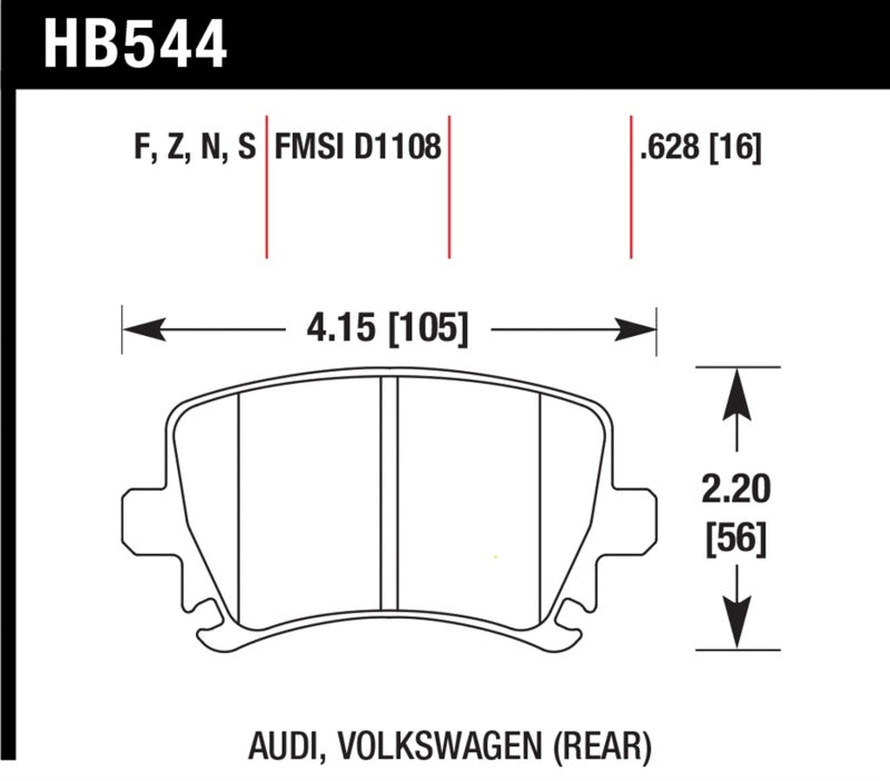 Hawk 06 Audi A6 Quattro Avant/06-09 A6 Quattro HT-10 Rear Brake Pads - awdtuningtx
