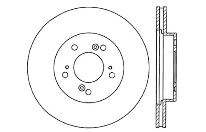 StopTech 97-01 Acura Integra Type R / 97-01 Honda CR-V Slotted & Drilled Right Front Rotor - awdtuningtx