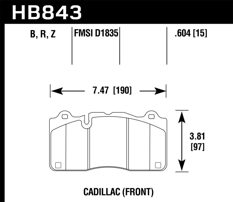 Hawk 2016 Cadillac CTS DTC-70 Front Race Brake Pads - awdtuningtx