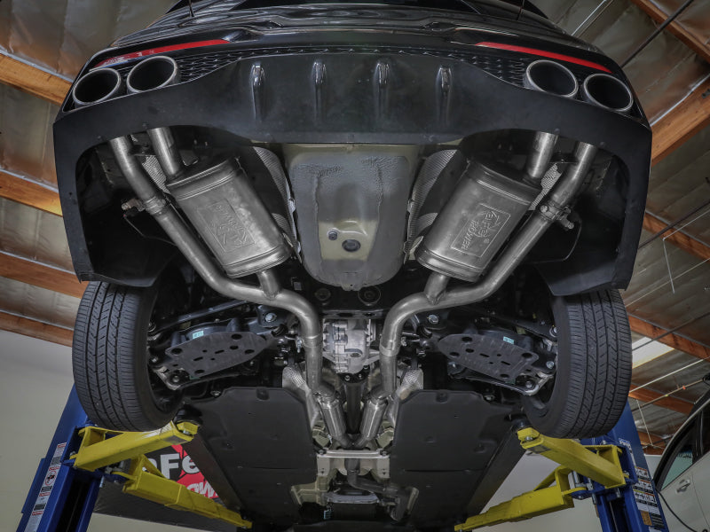 aFe Gemini XV 3in to Dual 2-1/2in 304 SS Cat-Back Exhaust w/ Cut-Out 18-21 Kia Stinger L4-2.0L (t) - awdtuningtx