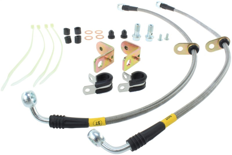 StopTech 11-14 Ford Mustang GT 5.0L V8 Stainless Steel Front Brake Lines - awdtuningtx