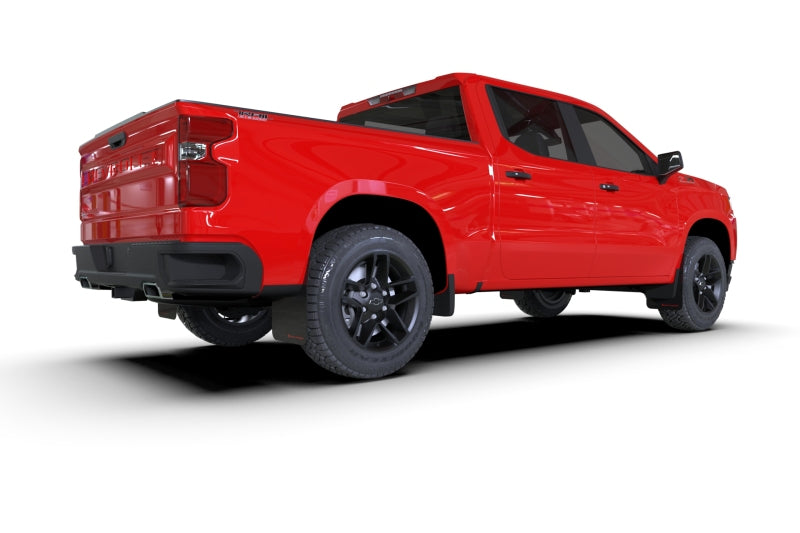 Rally Armor 19-24 Gen 4 Chevy Silverado 1500 Black UR Mud Flap White Logo - awdtuningtx