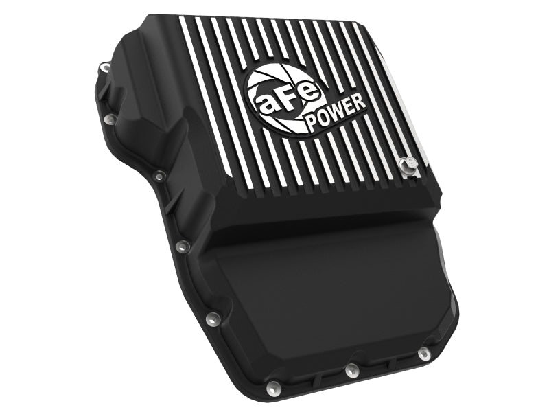 aFe Transmission Pan (Black w/ Machined Fins) 13-19 Dodge Diesel Trucks L6-6.7L (td) - awdtuningtx