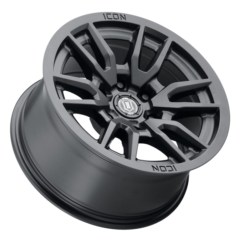 ICON Vector 6 17x8.5 6x5.5 25mm Offset 5.75in BS 95.1mm Bore Satin Black Wheel - awdtuningtx