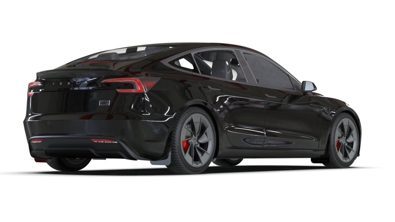 Rally Armor 2024 Tesla Model 3 Highland Black UR Mud Flap White Logo - awdtuningtx