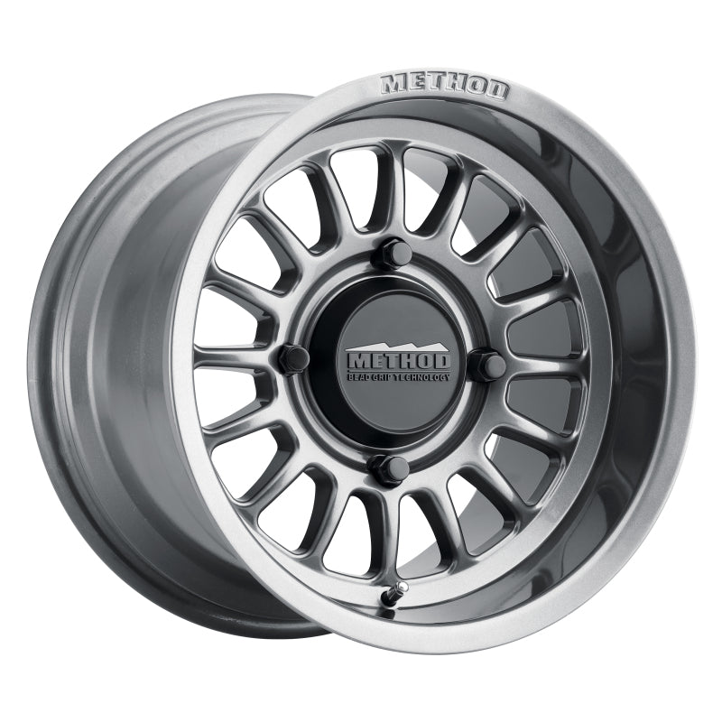 Method MR411 Bead Grip 15x7 / 5+2/38mm Offset / 4x136 / 106.25mm CB Gloss Titanium Wheel - awdtuningtx