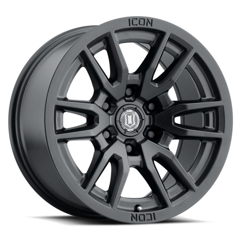 ICON Vector 6 17x8.5 6x5.5 25mm Offset 5.75in BS 95.1mm Bore Satin Black Wheel - awdtuningtx