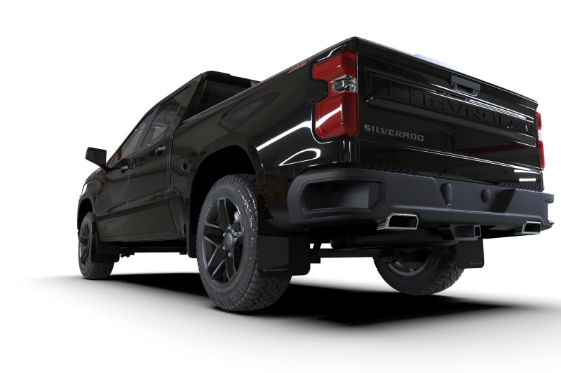 Rally Armor 19-24 Gen 4 Chevy Silverado 1500 Black UR Mud Flap White Logo - awdtuningtx