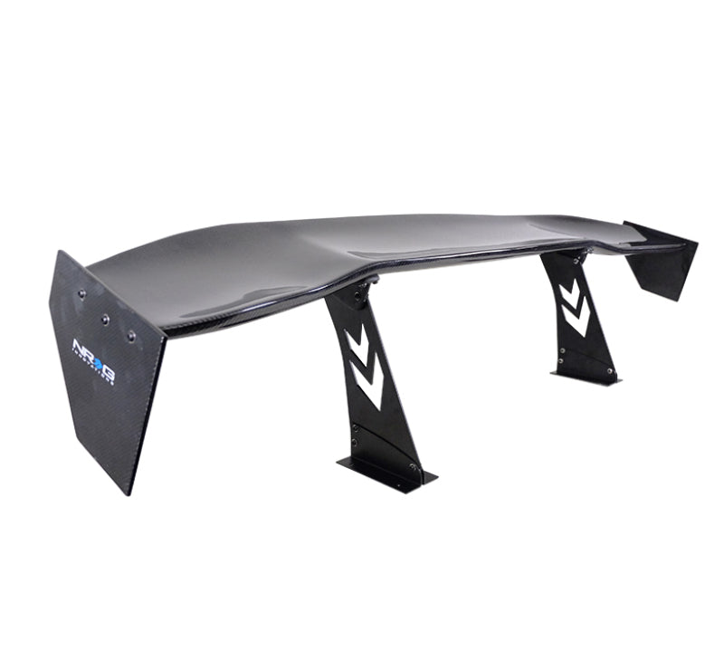 NRG Carbon Fiber Spoiler - Universal (69in.) w/NRG Logo / Stand Cut Out / Large Side Plate - awdtuningtx