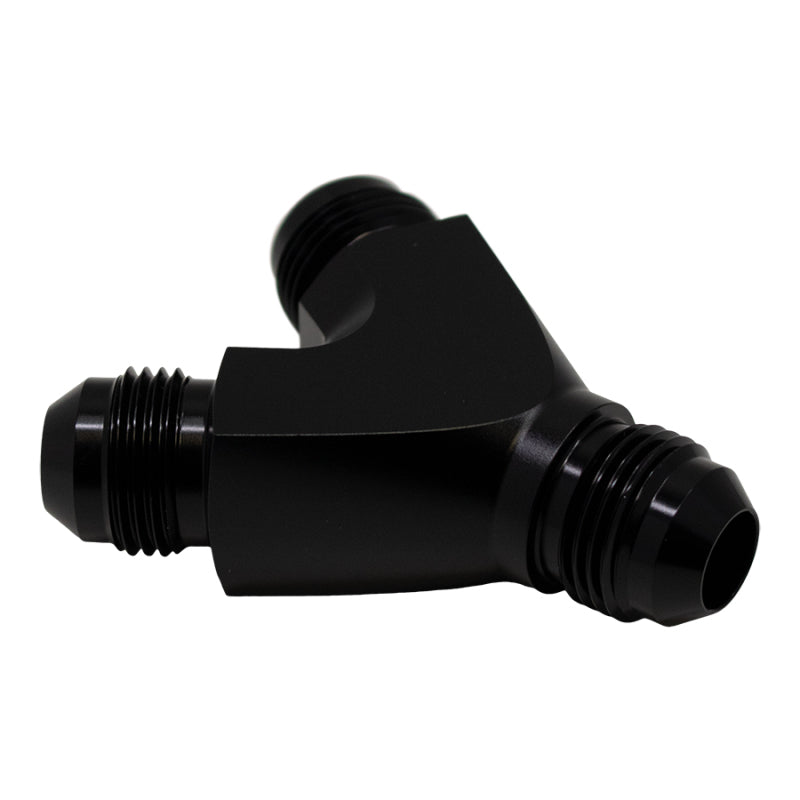 DeatschWerks 8AN Male Flare to 8AN Male Flare to 8AN Male Flare Y Fitting - Anodized Matte Black - awdtuningtx