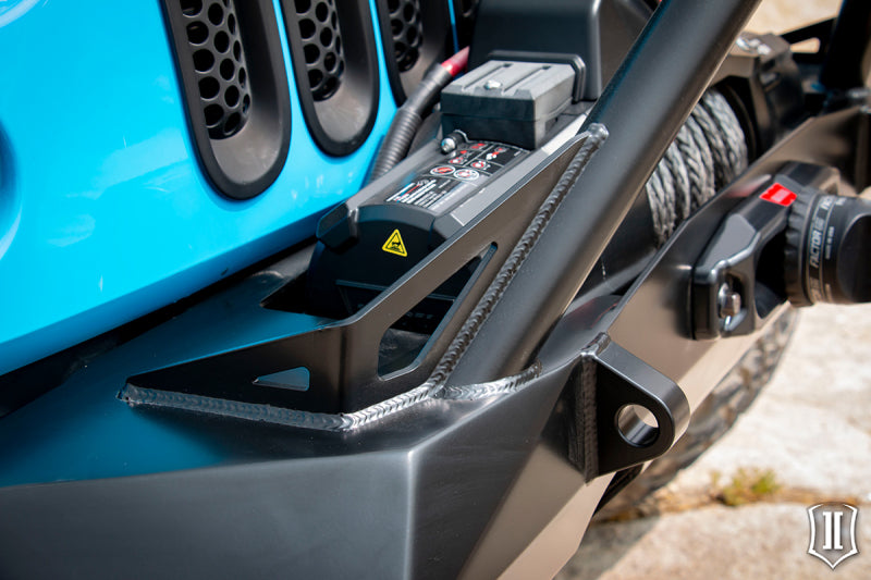 ICON 07-18 Jeep Wrangler JK Pro Series Front Bumper Rec Winch Mount w/Bar/Tabs - awdtuningtx