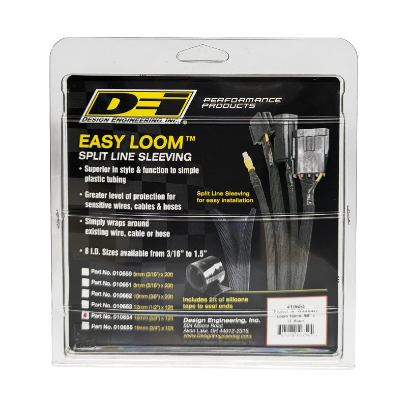 DEI Split Wire Sleeve Easy Loom 16mm-5/8in x 12 Black - awdtuningtx