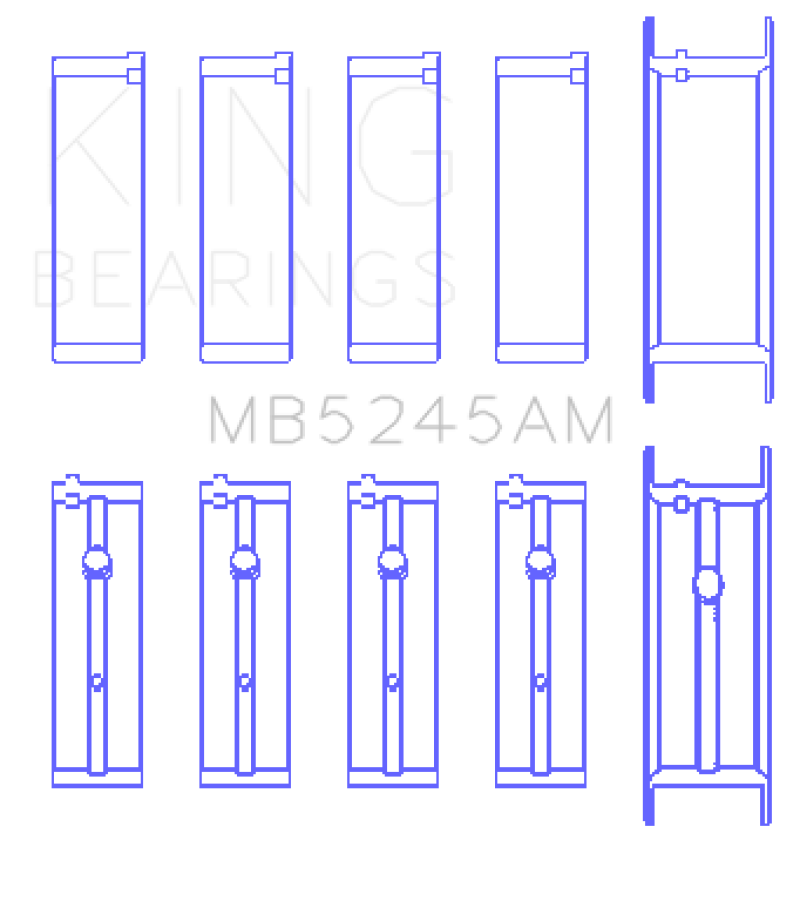 King 91-04 Nissan 146CI/2.4L KA24DE L4 / 89-97 146CI/2.4L KA24E L4 (Size +0.25) Main Bearing Set - awdtuningtx
