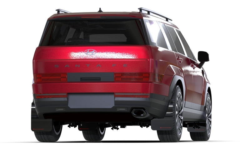 Rally Armor 2024+ Hyundai Santa Fe Black Mud Flap w/ White Logo - awdtuningtx