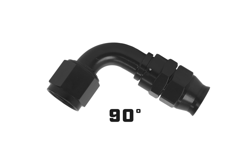 Aeromotive PTFE Hose End - AN-06 - 90 Deg - Black Anodized - awdtuningtx