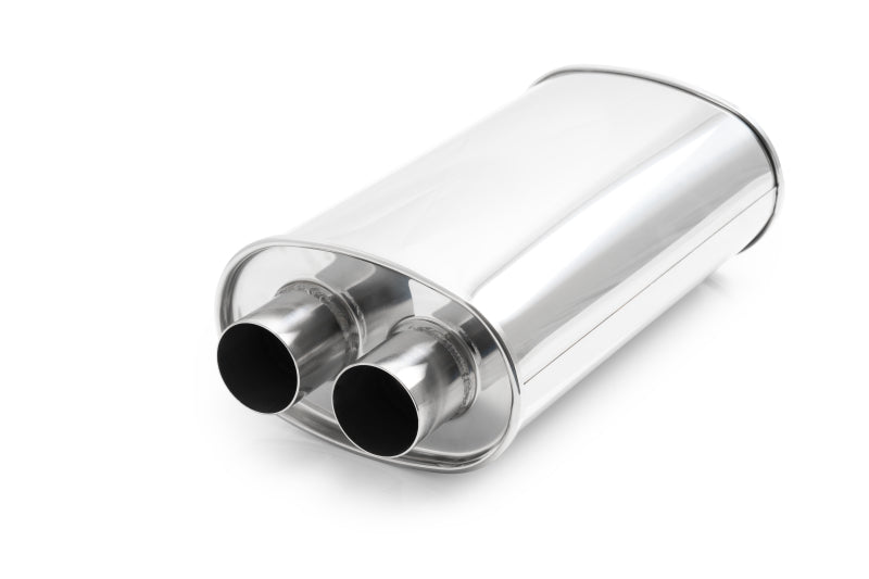 Vibrant Universal Streetpower 2.5in Stainless Steel Dual In-Out Oval Muffler - awdtuningtx