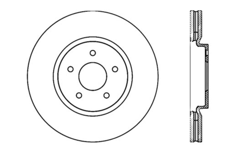 StopTech Nissan 370z / Infiniti G37 SportStop Drilled Front Right Rotor - awdtuningtx