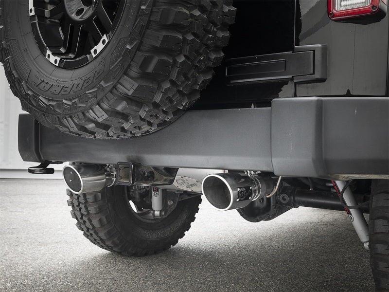 aFe Rebel Series 2.5in 409 SS Axle-Back Exhaust w/Polished Tips 07+ Jeep Wrangler (JK) V6 3.6L/3.8L - awdtuningtx