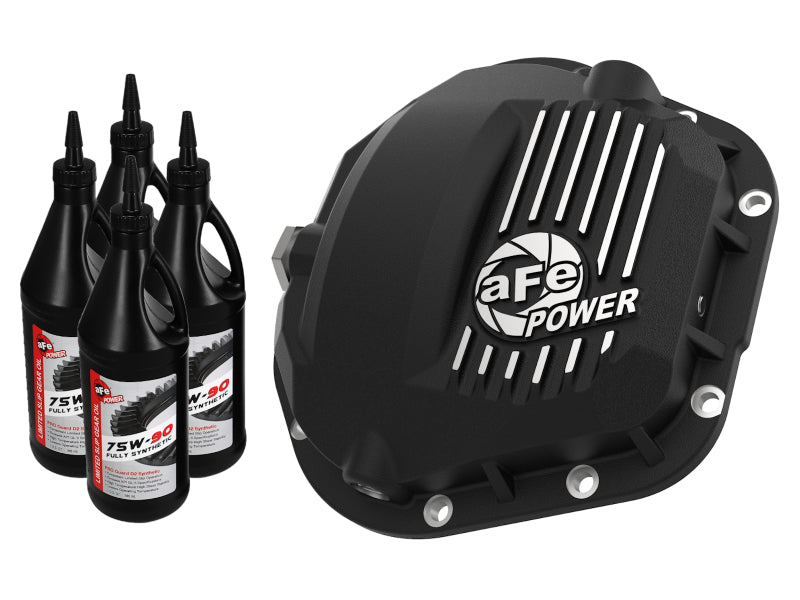 aFe Pro Series Front Diff Cover Black w/ Machined Fins 17-21 Ford Trucks (Dana 60) w/ Gear Oil - awdtuningtx