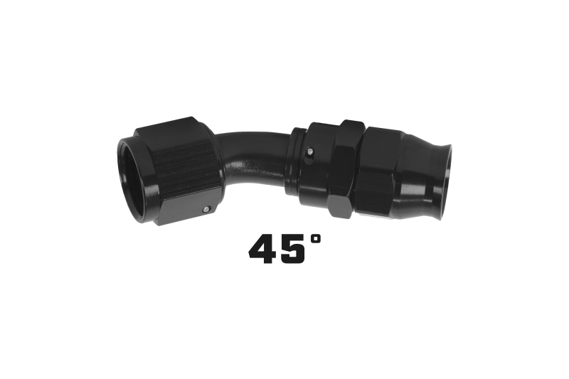 Aeromotive PTFE Hose End - AN-06 - 45 Deg - Black Anodized - awdtuningtx