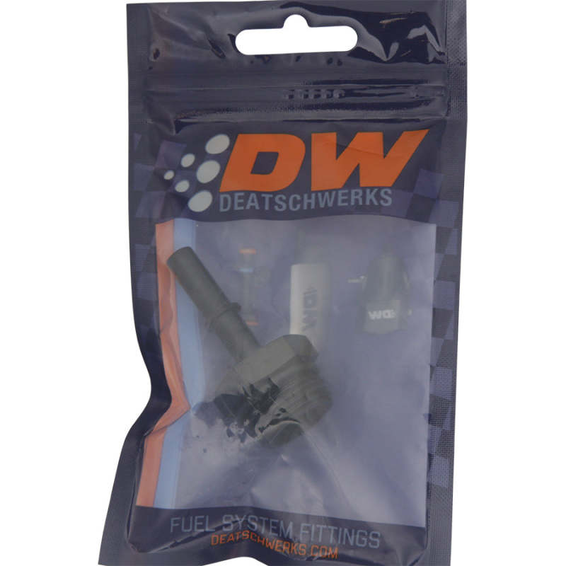 DeatschWerks 10AN ORB Male to 5/16in Male EFI Quick Connect Adapter - Anodized Matte Black - awdtuningtx