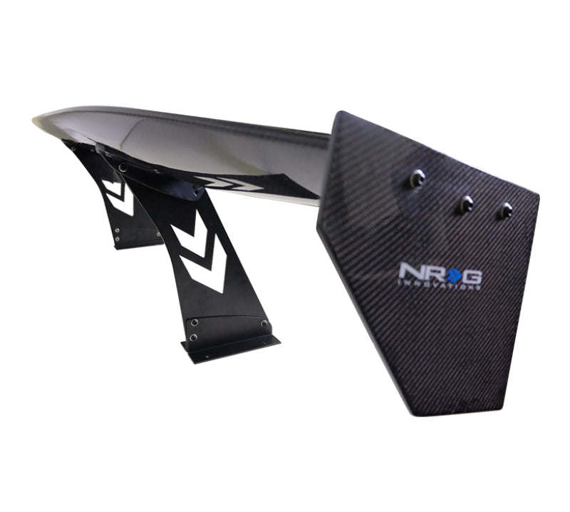 NRG Carbon Fiber Spoiler - Universal (69in.) w/NRG Logo / Stand Cut Out / Large Side Plate - awdtuningtx