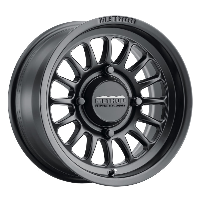 Method MR411 Bead Grip 15x7 / 4+3/13mm Offset / 4x156 / 132mm CB Matte Black Wheel - awdtuningtx
